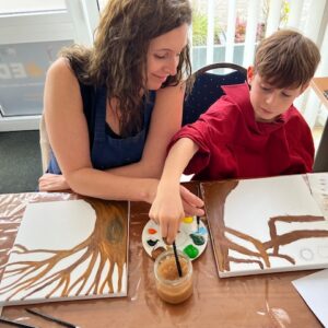 Ouder-kind workshop Uiltjes op canvas / 21 november 2026